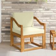 vidaXL Utomhussoffa Massivt akaciaträ och polyester Naturfärg