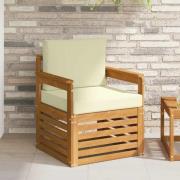 vidaXL Utomhussoffset med kudde Naturfärg 71 x 63 x 73 cm