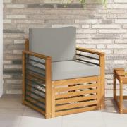 vidaXL Utomhussoffset Massivt akaciaträ och polyester Naturfärg