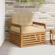 vidaXL Utomhussoffset Massivt akaciaträ och polyester Naturfärg