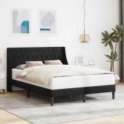 vidaXL Sängram med huvudgavel Svart 140 x 190 cm Sammet