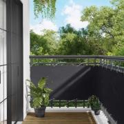 vidaXL Balkong Skärm Svart 75 x 200 cm PU-belagt oxford alu