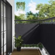 vidaXL Balkong Skärm Svart 120 x 200 cm PU-belagt oxford alu