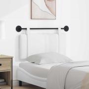 vidaXL Hängande Huvudgavel Väggmonterad Vit 90 x 55 x 5 cm tyg