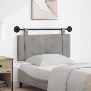 vidaXL Hängande Huvudgavel Väggmonterad Ljusgrå 110 x 55 x 5 cm Sammet