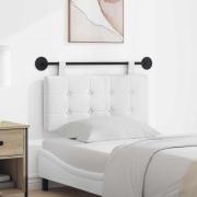 vidaXL Hängande Huvudgavel Väggmonterad Vit 100 x 55 x 5 cm tyg