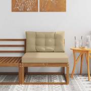 vidaXL Utomhus Mellansoffa Naturfärg