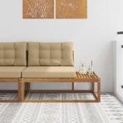 vidaXL Utomhus modulsoffa med kudde Naturfärg 115 x 83 x 73 cm