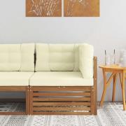 vidaXL Utomhus Hörnsoffa Massivt Akaciaträ Naturfärg