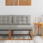 vidaXL Utomhus Mellansoffa Massivt Akaciaträ och Textilene Naturfärg