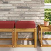 vidaXL Utomhus sitskudde Vinröd 40 x 40 x 8 cm 100% Polyester