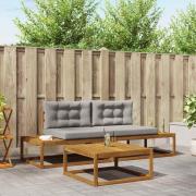 vidaXL Utomhussoffset med kudde Naturlig och Ljus Grå