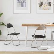 vidaXL Fällstol 2 pcs Svart och Grå 48 x 43,5 x 81 cm Konstläder