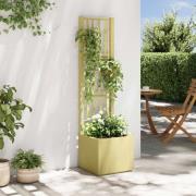 vidaXL Trädgårdsplanterare med trellis Grön 36 x 36 x 140 cm PP