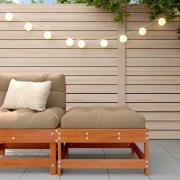 vidaXL Trädgårdspall med Kudde Massiv furu Vaxad brun 62 x 62 x 32 cm