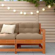 vidaXL Trädgårdshörnssoffa Massivt furu VaxBrun