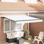 vidaXL Utfällbar markis Vit 300 x 250 cm Duk och Aluminium
