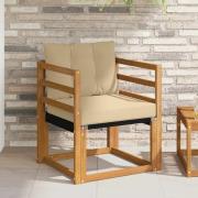 vidaXL Utomhussoffa Massivt Akaciaträ Naturlig