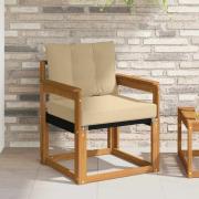 vidaXL Utomhussoffa Massivt Akaciaträ och Textilene Naturfärg