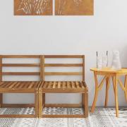 vidaXL Utomhus Mellansoffa Massivt Akaciaträ Naturfärg 59 x 63 x 73 cm