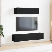 vidaXL TV-bänkset Svart Ek 160 x 30 x 27 cm Konstruerat trä