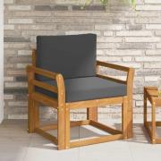 vidaXL Utomhussoffa Massivt akaciaträ och polyester Naturfärg