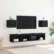 vidaXL Väggmonterat TV-förråd 2 pcs Svart ek 30,5 x 30 x 30 cm