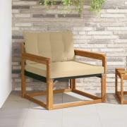 vidaXL Utomhussoffset Massivt Akaciaträ och Textilene Naturfärg