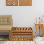 vidaXL Utomhuspall Naturfärg 79 x 79 x 37 cm Massivt Akaciaträ