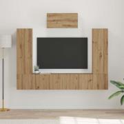 vidaXL TV-bänkset Väggmonterad 7 pcs Artisan Ek Konstruerat trä