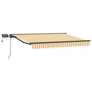 vidaXL Manuell markisram med LED-lampor Gul och Vit 3,5 x 2,5 m