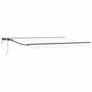 vidaXL Manuell markisram med LED-lampor Vit och antracit 4 × 3,5 m