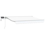 vidaXL Manuell markisram med LED-lampor Vit 3,5 x 2,5 m