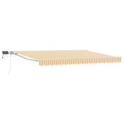 vidaXL Manuell markisram med LED-lampor Gul och Vit 4 × 3 m