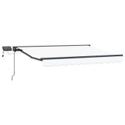 vidaXL Manuell markisram med LED-lampor Vit 3,5 x 2,5 m