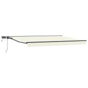 vidaXL Manuell markisram med LED-lampor Kräm 4 × 3,5 m
