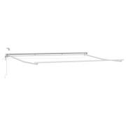 vidaXL Elmarkisram med LED-lampor Vit 4 × 3 m Aluminium