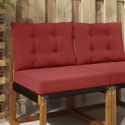 vidaXL Utomhus Soffa Kudde 2 pcs Vinröd Polyester