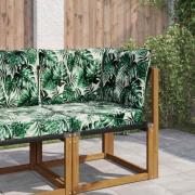 vidaXL Utomhus Soffa Kudde 3 pcs Bladmönster Polyester