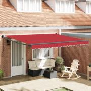 vidaXL Utfällbar markis Röd 400 × 300 cm Polyester och aluminium