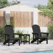 vidaXL Trädgård Stol 2 pcs Svart 82 x 74 x 92 cm polyeten