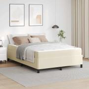 vidaXL Sängram med madrass Kräm 140 x 190 cm tyg