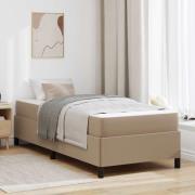 vidaXL Sängram med madrass Cappuccino 100 x 200 cm tyg