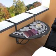 vidaXL Hängande balkongbord svart och vit mosaik