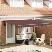 vidaXL Markis manuellt infällbar 400x300 cm brun