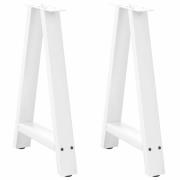 vidaXL Matbordsben A-formade 2 st vita 60x(72-73) cm stål