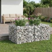 vidaXL Gabion upphöjd säng Silver