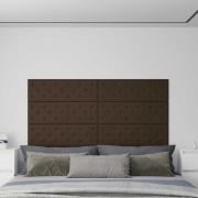 vidaXL Väggsänggavel 12 pcs Brun 90 x 30 cm Konstläder