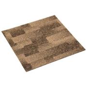 vidaXL Golvmatta 20 pcs Brun 50 x 50 cm PP