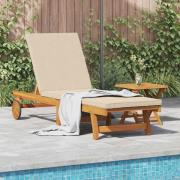 vidaXL Solstol Reclining Brun 199 x 63 x 85 cm Massivt Akaciaträ